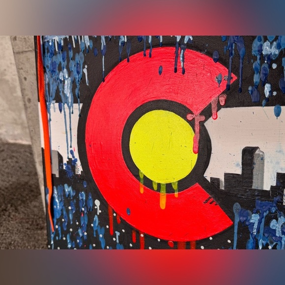 Original Art Denver Colorado Mixed Media Canvas Independent Artist 16x20 - Picture 4 of 5